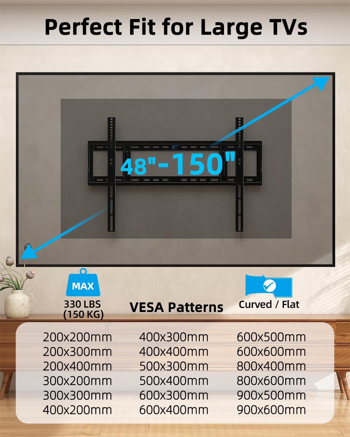Detalle 2 de Heavy Duty TV Wall Mount 330 lb