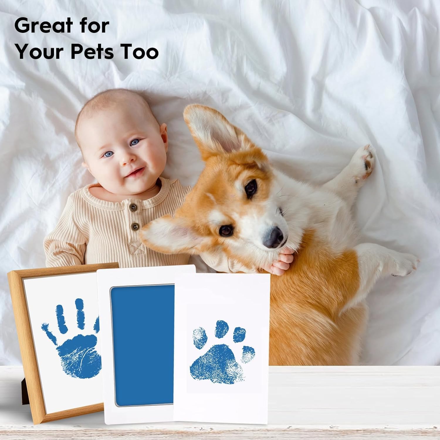 Detalle de TATUNER Inkless Baby Hand and Footprint Kit (Lake Blue, 0-6 Months)