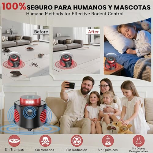 Detalle 2 de Holercoco Ultrasonic Pest Repeller Ahuyentador de Ratones Ultrasónico – 4 en 1