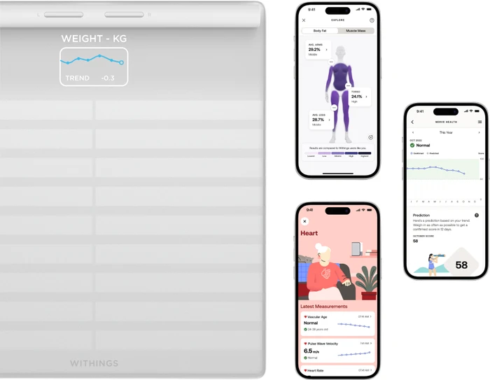 Thumbnail 3 de Withings Body Scan Weiß – Körperanalysewaage mit segmentaler Messung