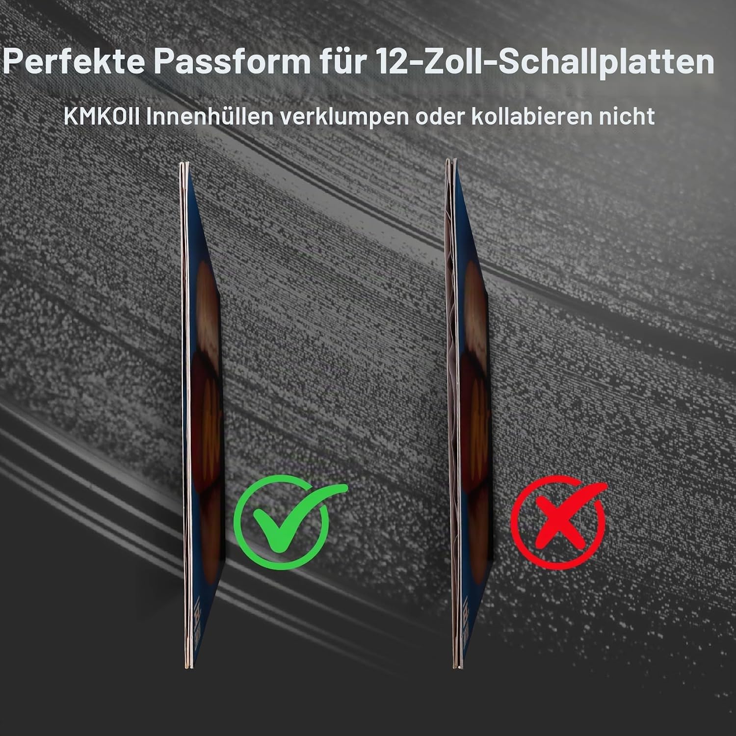 Thumbnail 4 de KMKOII 12 Zoll Premium Antistatisch Innenhüllen – Drei-Lagen HDPE + Reispapier, Archivqualität