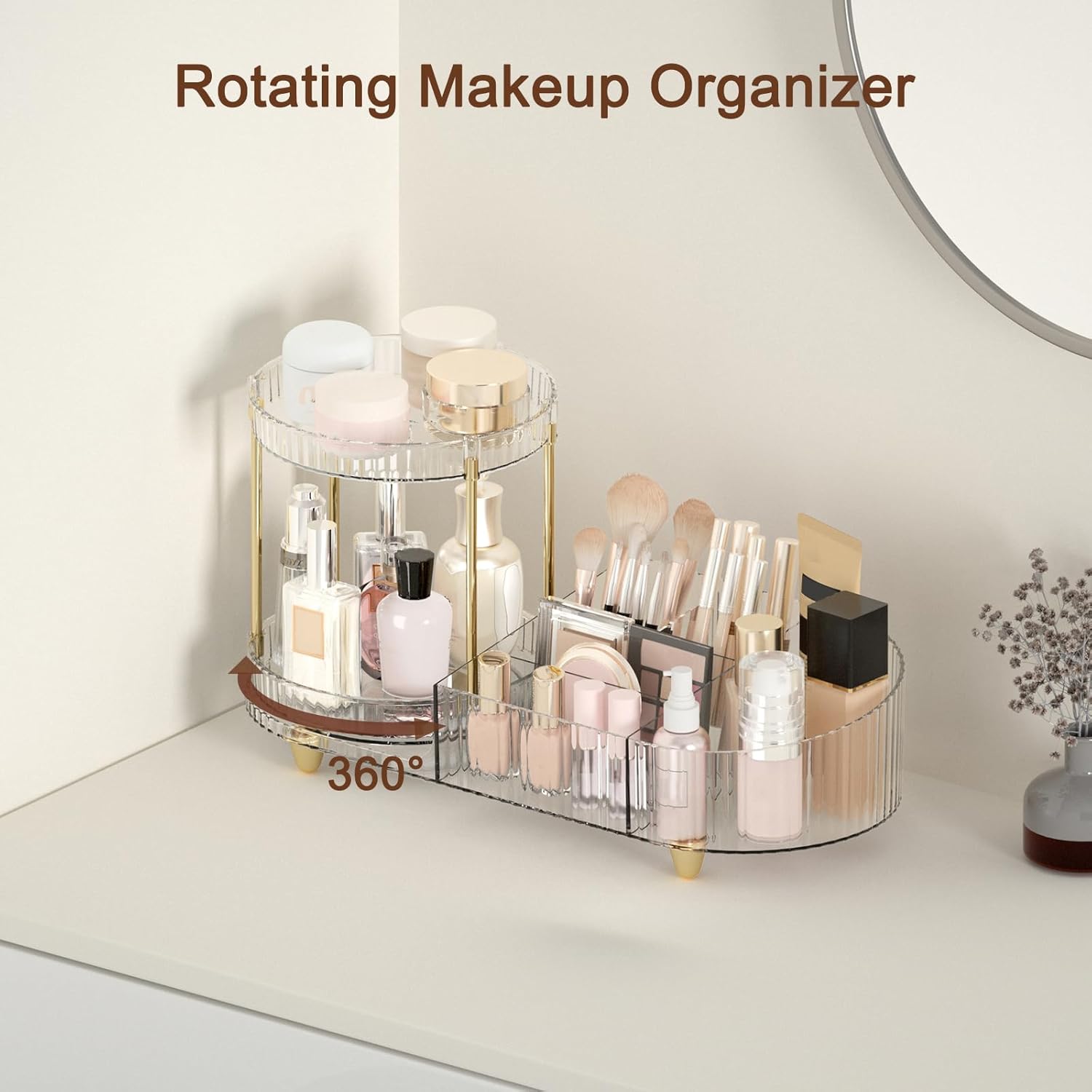 Thumbnail 1 de Makeup Organizer Countertop Rotating 5‑Compartment