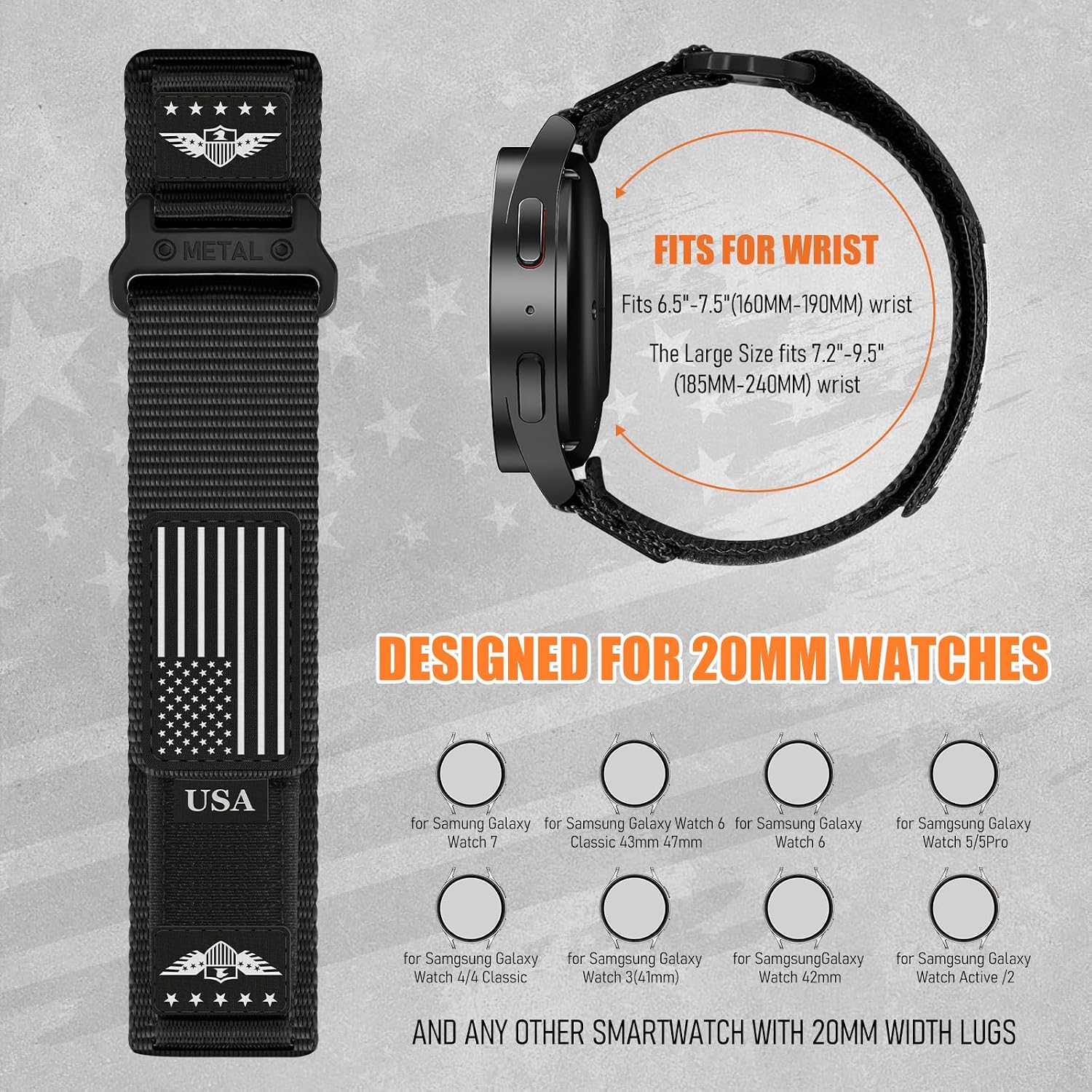 Detalle 2 de 20mm nylon band for Samsung Galaxy Watch 7