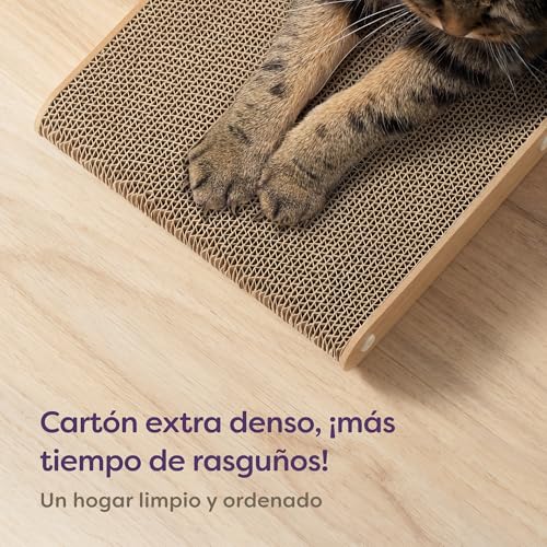 Detalle de Knupis rascador para gatos L de 68 cm, doble cara y cartón ondulado de 4,5 cm