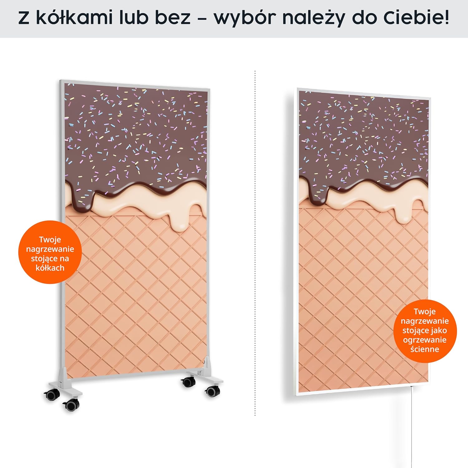Detalle 1 de Könighaus P-Serie – wolnostojący grzejnik na podczerwień 600 W z motywem regału na wino