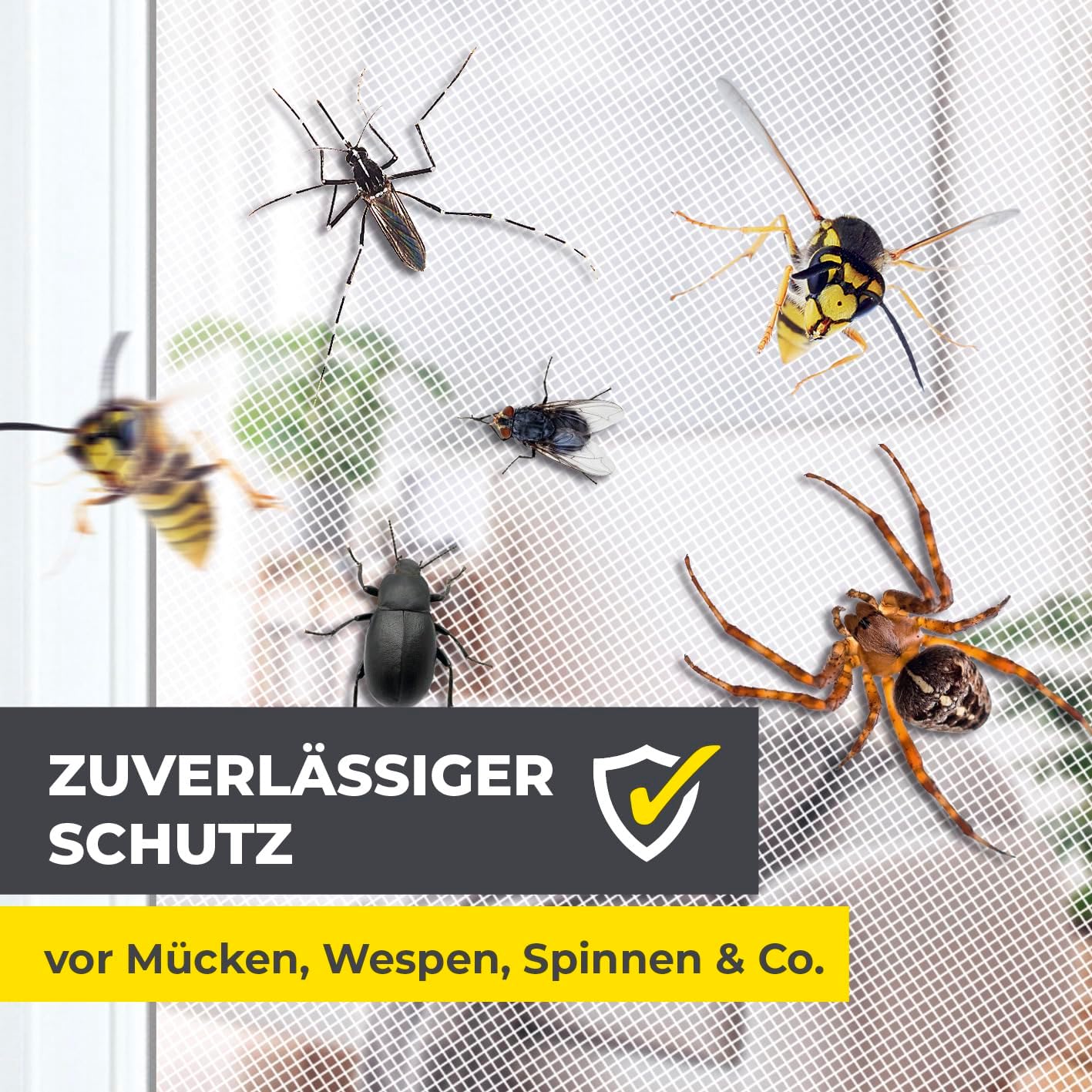 Thumbnail 2 de EASYmaxx Fliegengitter Fenster – Klettband-Mückenschutz bis 130 × 150 cm, ohne Bohren