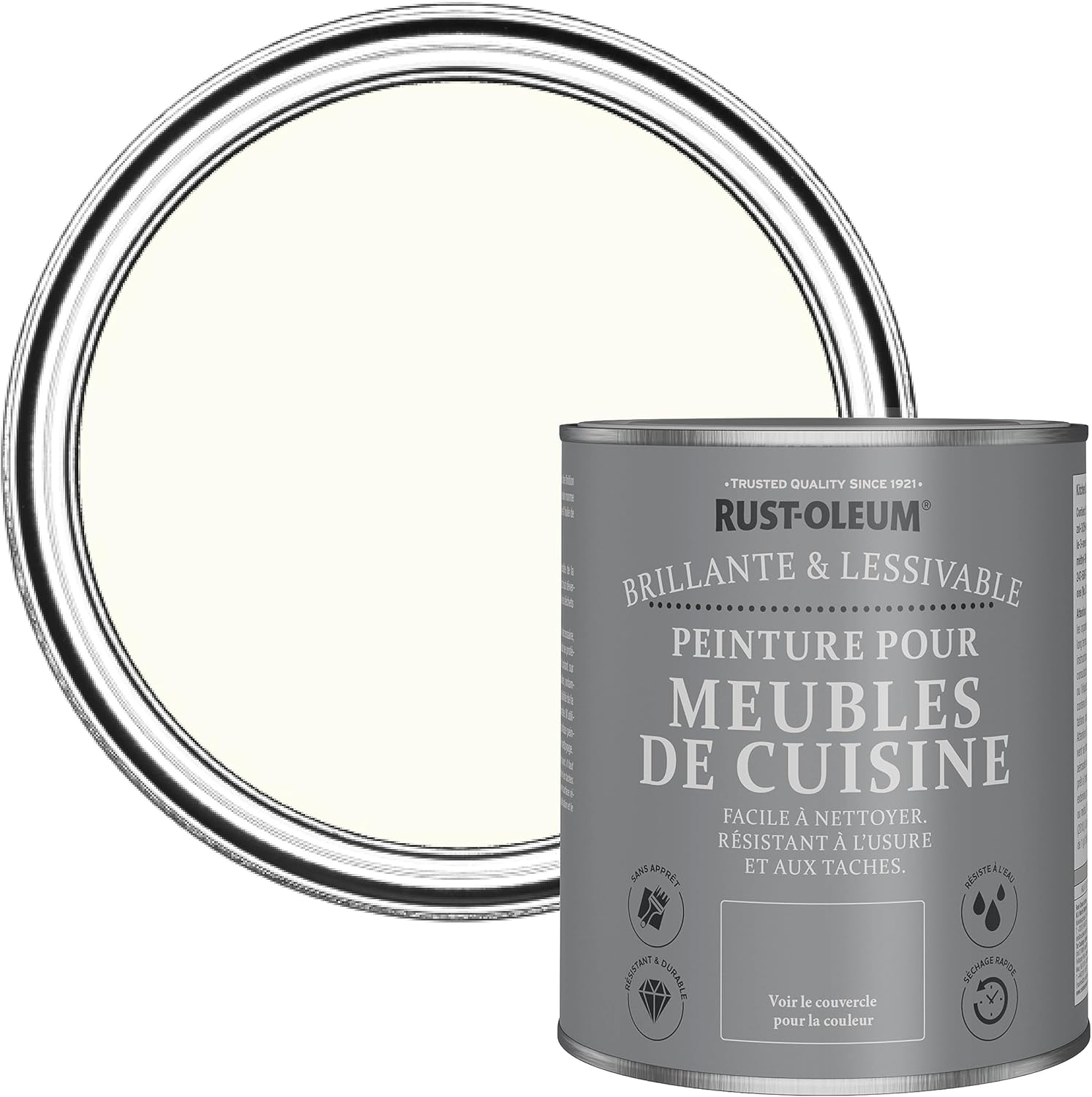 Thumbnail 6 de Rust-Oleum Peinture Blanche pour Meubles de Cuisine, Finition Brillante — Mousse de Lait 750ml