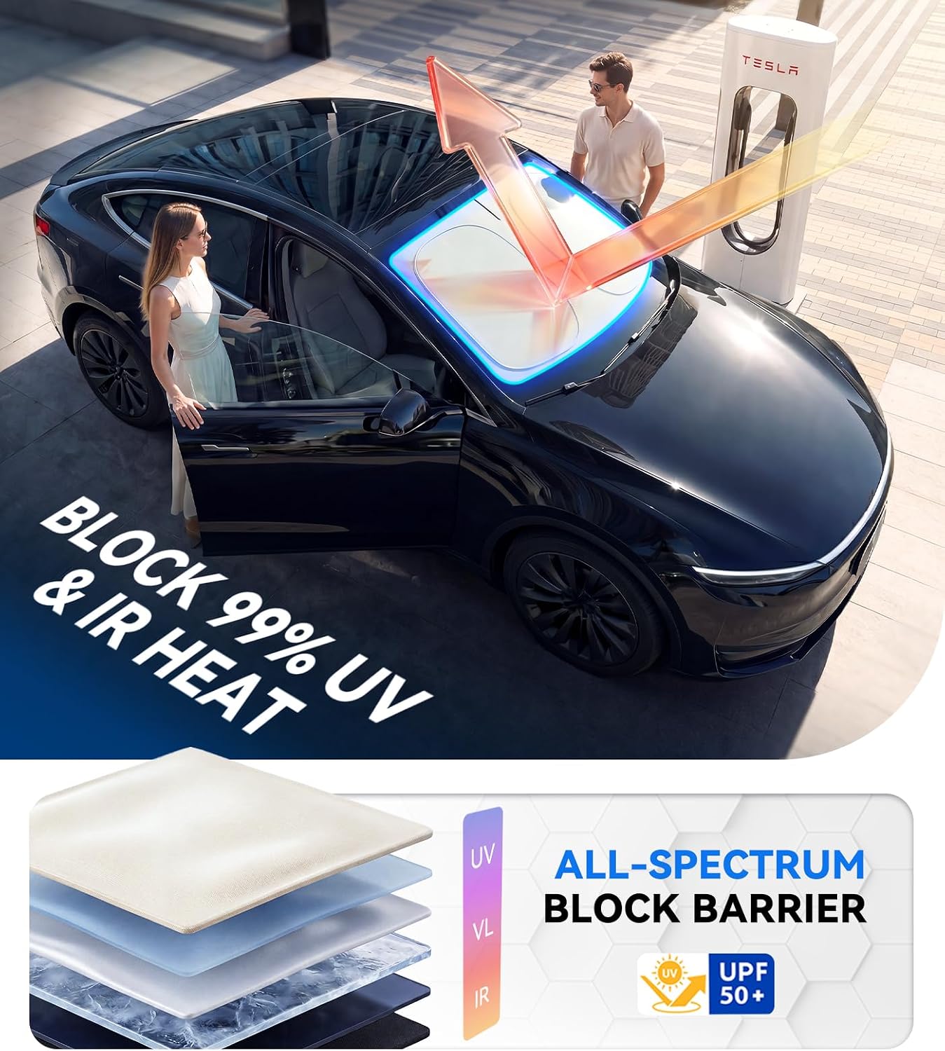 Detalle de Nmoiss Ice Silk Air-Cooled Car Windshield Sun Shade