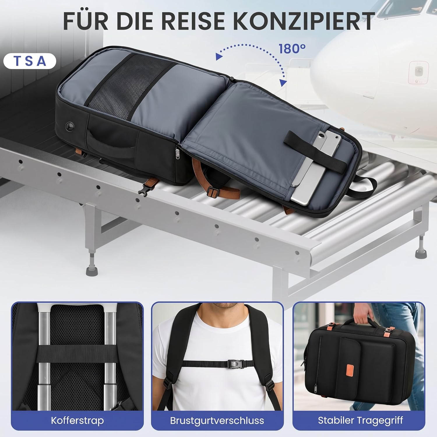 Thumbnail 3 de MATEIN Handgepäck Rucksack 40x30x20