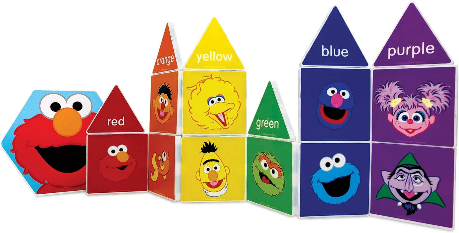 Thumbnail 6 de CreateOn Sesame Street Magnetic Kids’ Building Tiles (Elmo) — 17-Piece Set