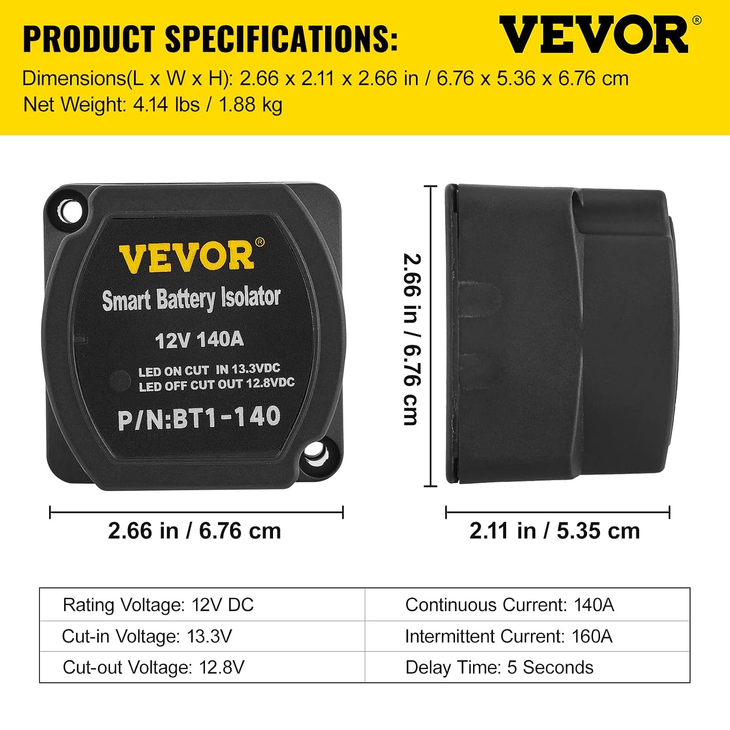 Thumbnail 6 de VEVOR Kit Relè Carica Doppia 110A 12V