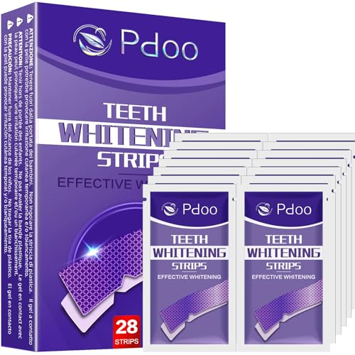 Detalle de Tiras Blanqueadoras Dientes Moradas - 28 Tiras | Kit Profesional de Pdoo para Blanqueamiento en Casa