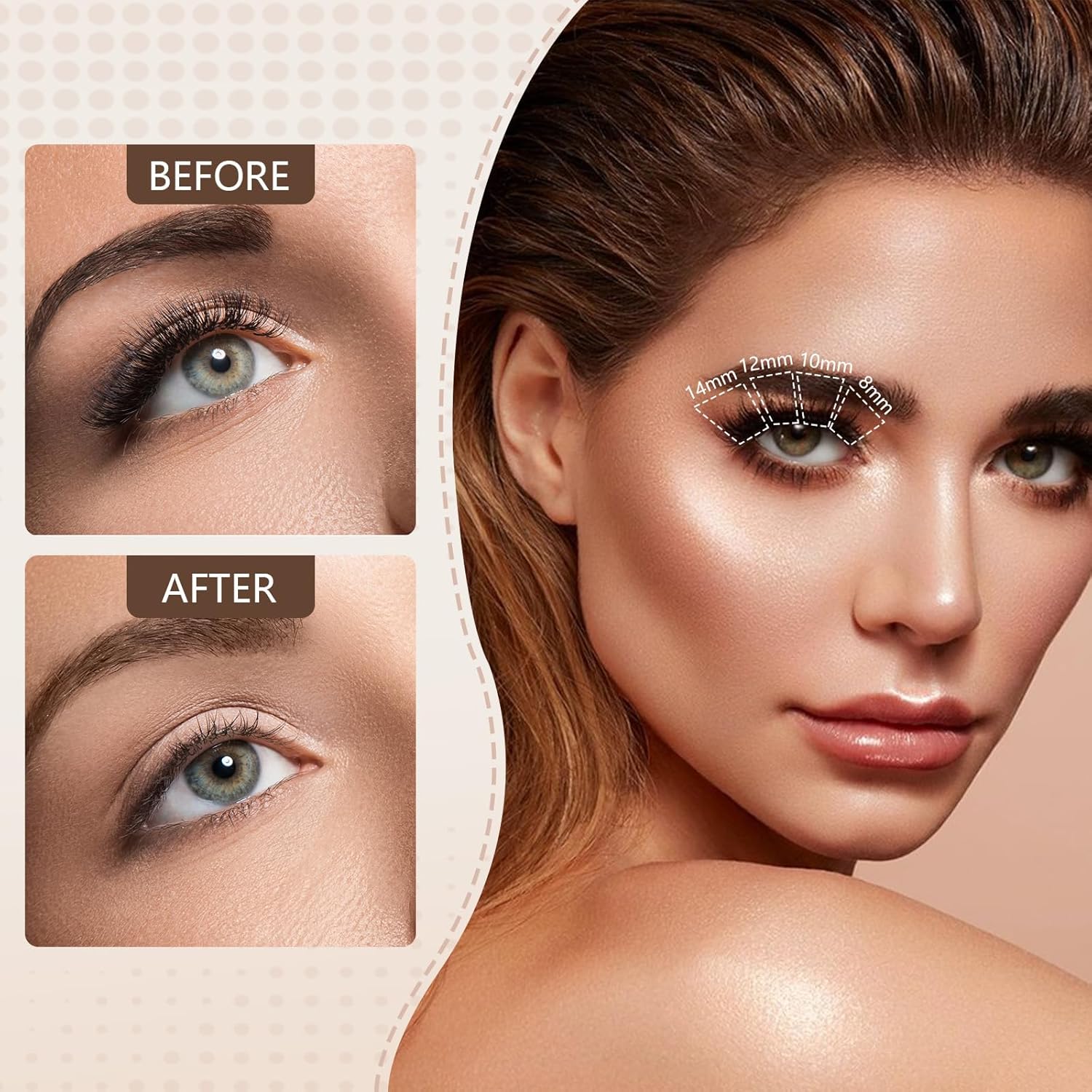 Detalle de Cofier Glue-Free Wispy Lash Clusters Kit – 100 Pcs DIY Lash Extensions