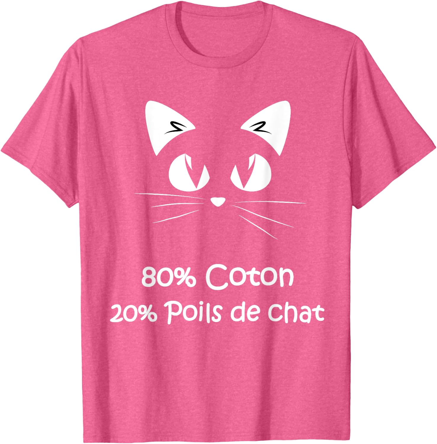 Detalle de Poils de chat en coton – Pistes de chat – dictons de chat T-Shirt