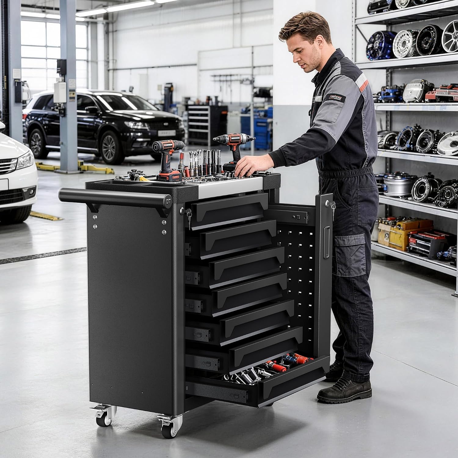 Detalle 2 de PHLEX 7-Drawer Rolling Tool Chest