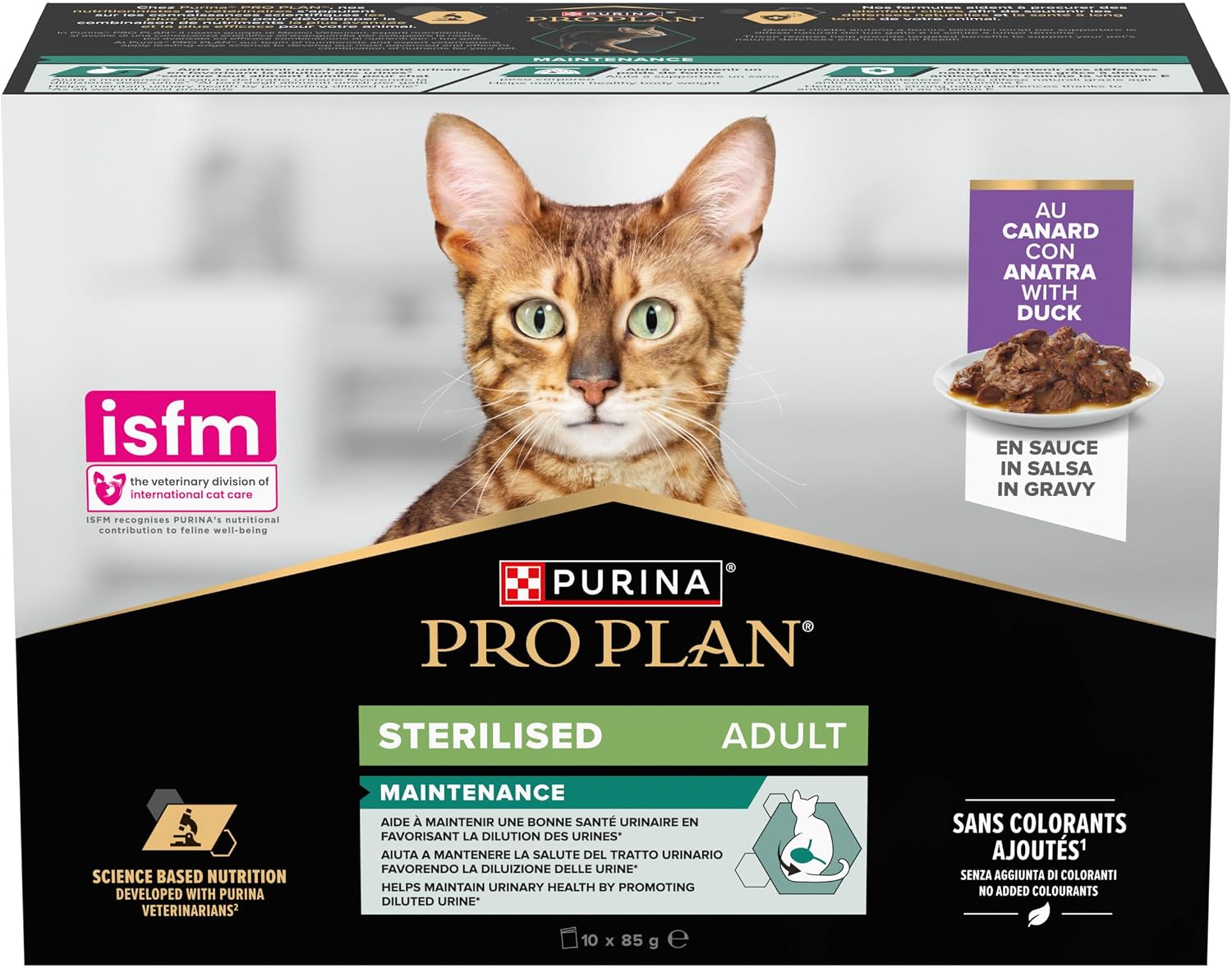 Detalle de Purina Pro Plan Sterilised Maintenance Canard – Alimentation complète pour chat adulte stérilisé (10 x 85 g)