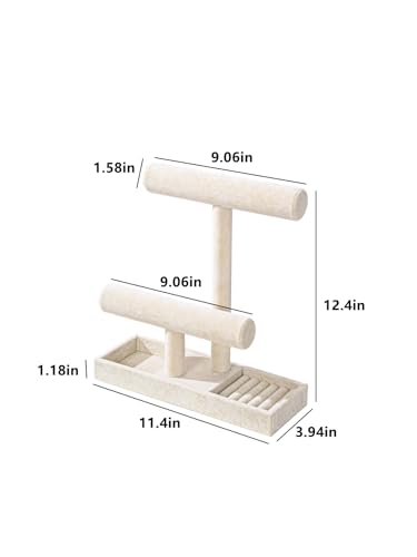 Detalle de Coward 2-Tier Organizer for Necklaces and Bracelets (Beige, Without Lid)