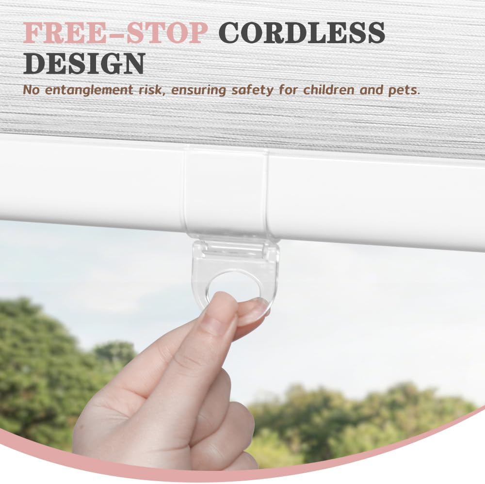 Detalle de SEEYE Cordless Zebra Blinds, 26" W x 48" H