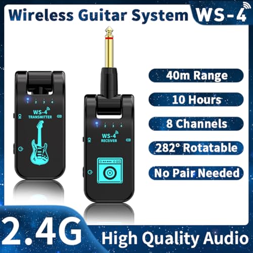 Detalle de Système de Guitare Sans Fil Tiandirenhe 2,4 GHz – 8 canaux, rechargeable, audio en temps réel