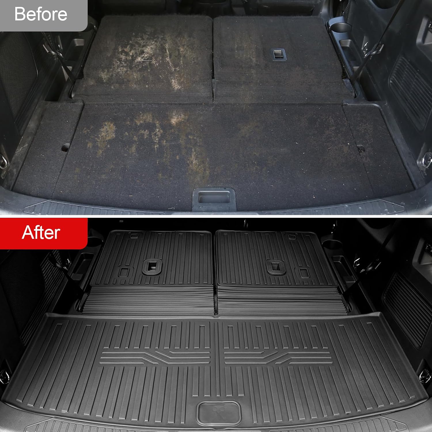 Thumbnail 4 de Floor Mats for Ford Explorer (2020-2026) with Cargo and Backrest Mat – All-Weather TPE, Custom Fit for 6-Passenger Active/ST/Platinum