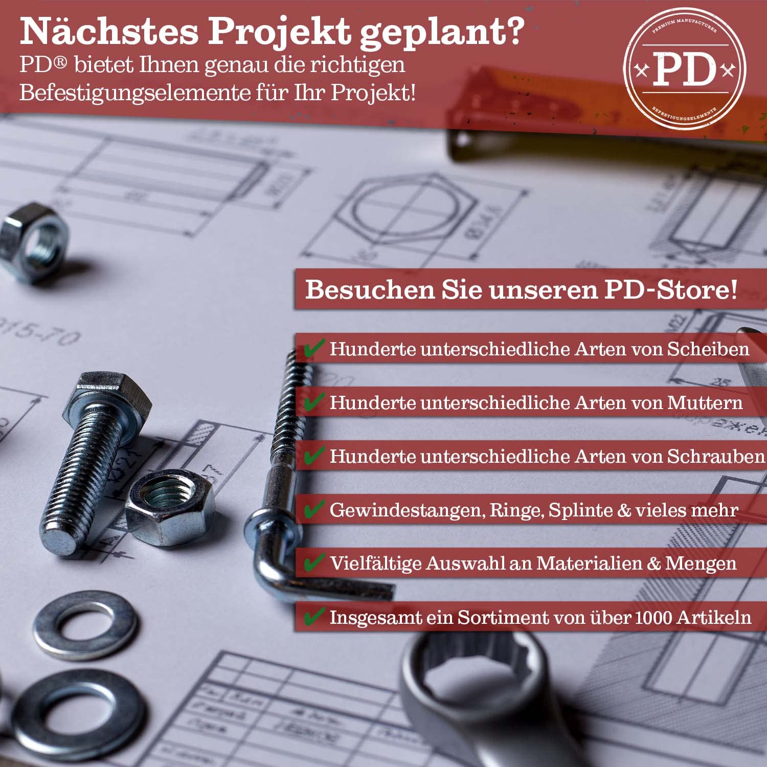 Thumbnail 6 de PD® Sechskant Schutzkappen M5 (Schlüsselweite 8) – Abdeckkappen aus Kunststoff, Grau, 10 Stück
