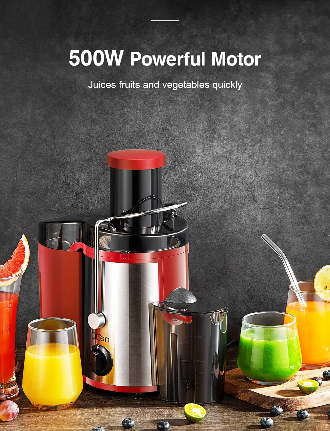 Detalle 2 de QCen Centrifugal Juicer 500W