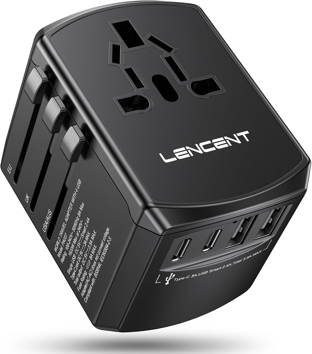 Detalle de LENCENT Adaptateur universel 200 pays 🔌