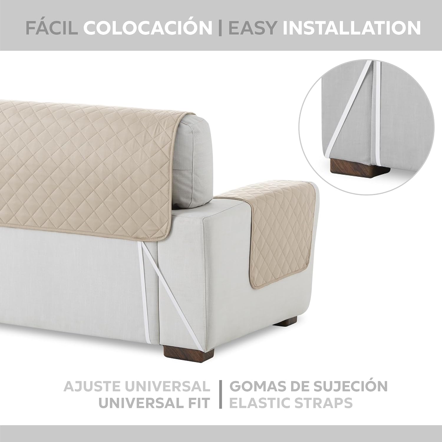 Thumbnail 4 de Textilhome CubreSofá Chaise Longue Malu 240 cm