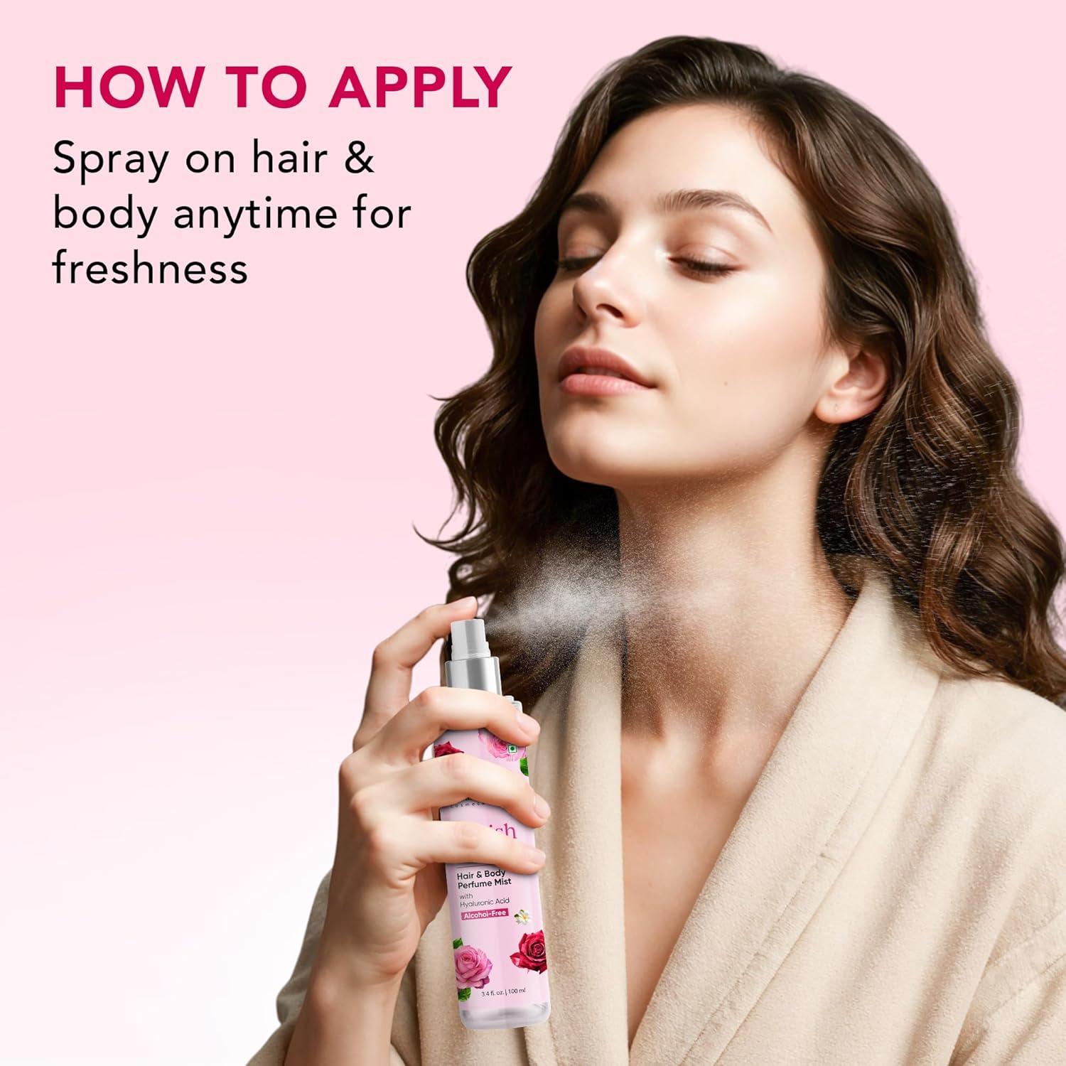 Detalle 2 de Botanic Hearth British Rose Hair Perfume & Body Mist (Alcohol-Free) — long-lasting rose scent for hair and skin, 3.4 fl oz