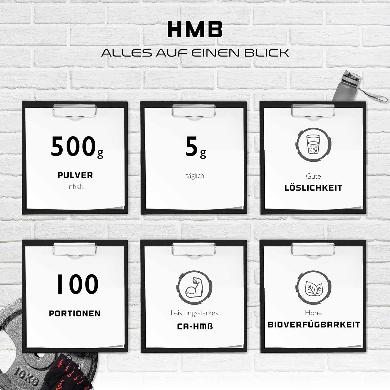 Detalle 2 de HMB Pulver 500 g (Calcium-HMB) – 100 Portionen, vegan, ohne Zusätze