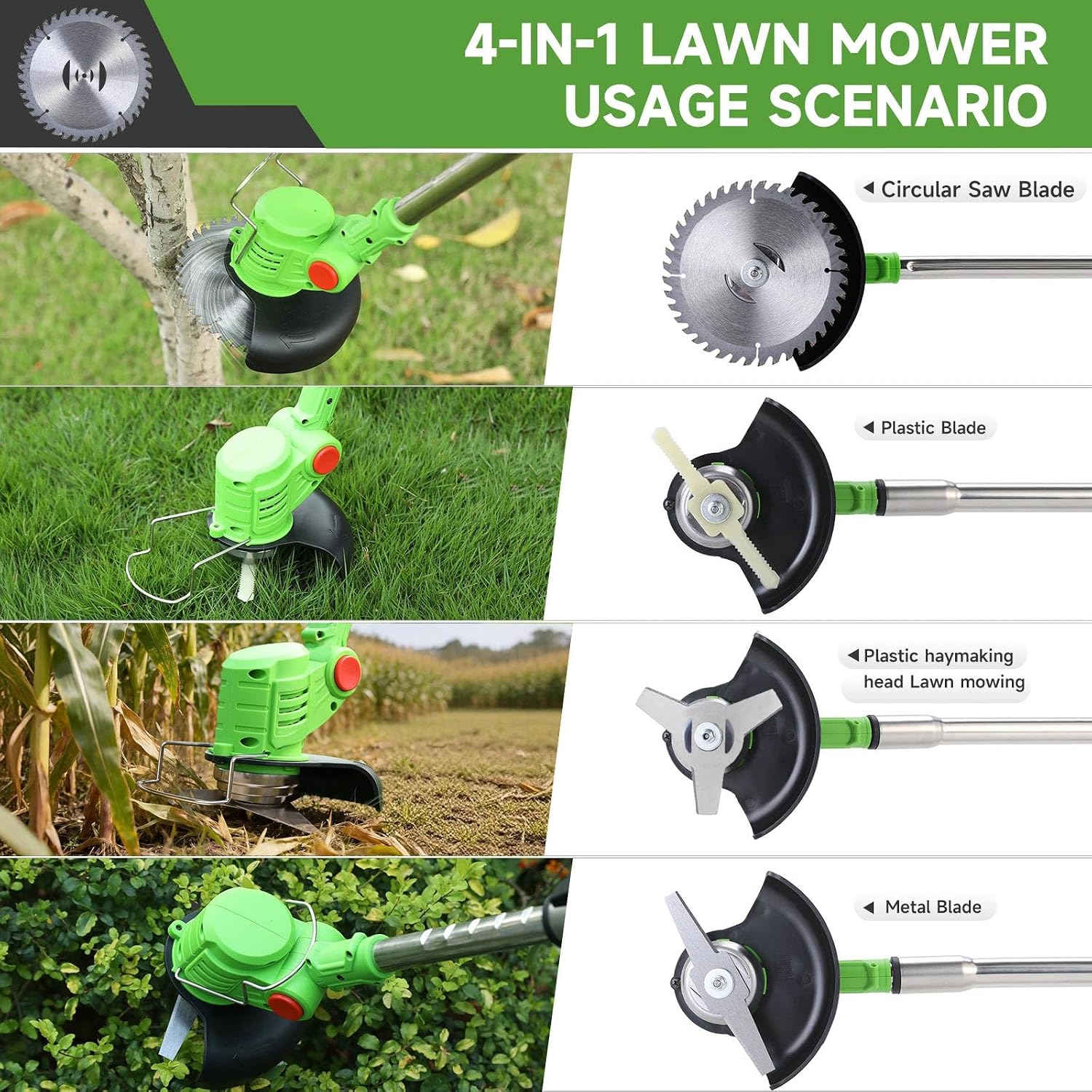 Detalle 2 de 21V Cordless Strimmer with 2x2.0Ah Batteries: 3-in-1 Lawn Care, Telescopic & Height-Adjustable