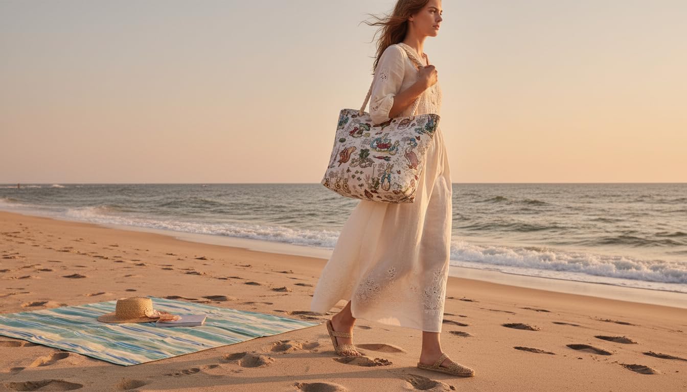 Thumbnail 2 de Signare Tapestry Beach Bag, Rope Handle and Zip Closure (BEACH)