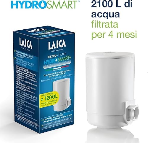Detalle 2 de LAICA HYDROSMART+ Metal Stop: Filtro rubinetto che riduce metalli pesanti e migliora subito il gusto dell'acqua
