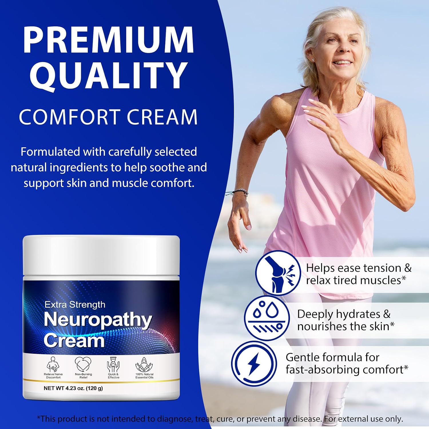 Thumbnail 2 de Neuropathy Cream for Feet, Legs & Hands – Lightweight, Plant-Based 120g (1 Pack)