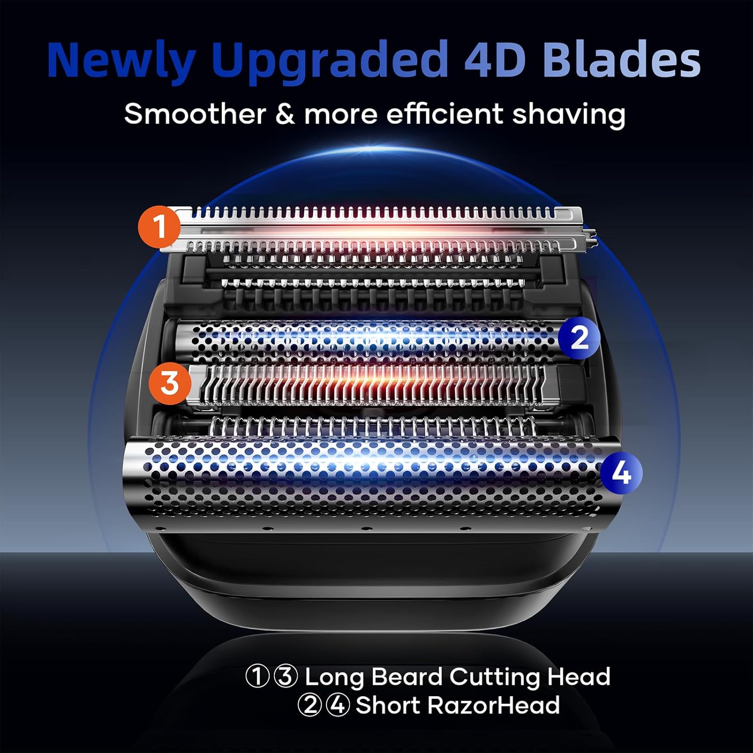 Thumbnail 1 de Kensen Upgraded 4-Blade Foil Shaver 120 mins