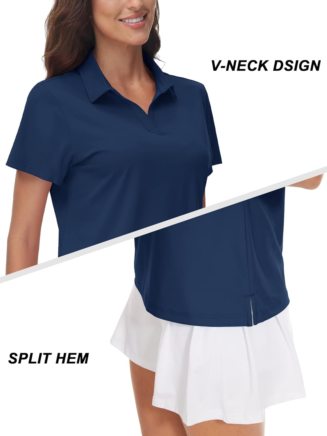 Detalle 2 de TACVASEN V-Neck Polo UPF 50+