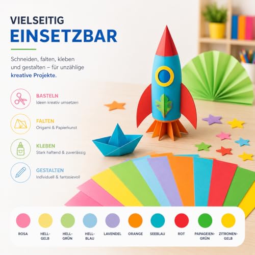 Detalle de 100x Buntes Papier A4 120 g/m² von TK Gruppe Timo Klingler – Bastelpapier bunt