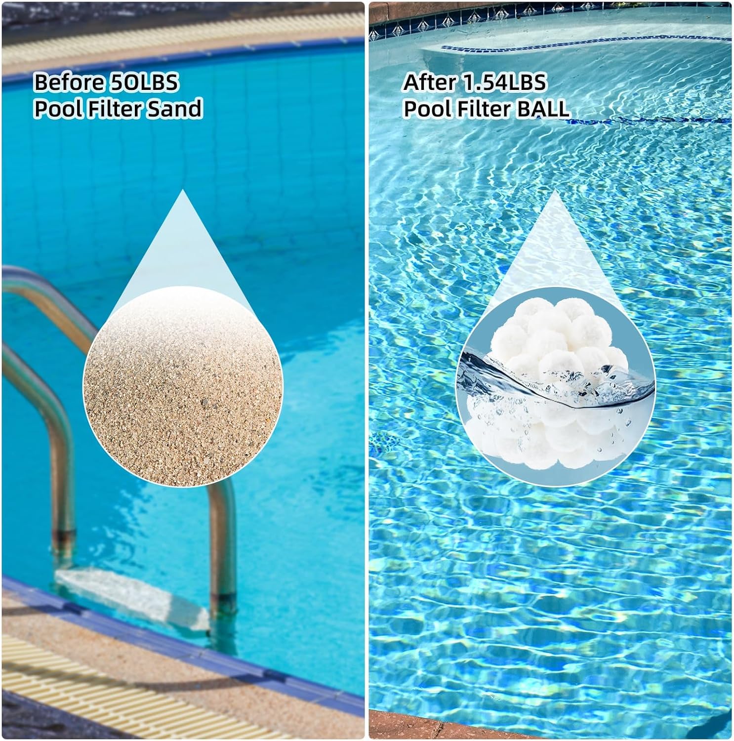 Thumbnail 4 de Ktxaby 700g Pool Filter Balls for Sand Filter (replacement for 23kg pool sand)