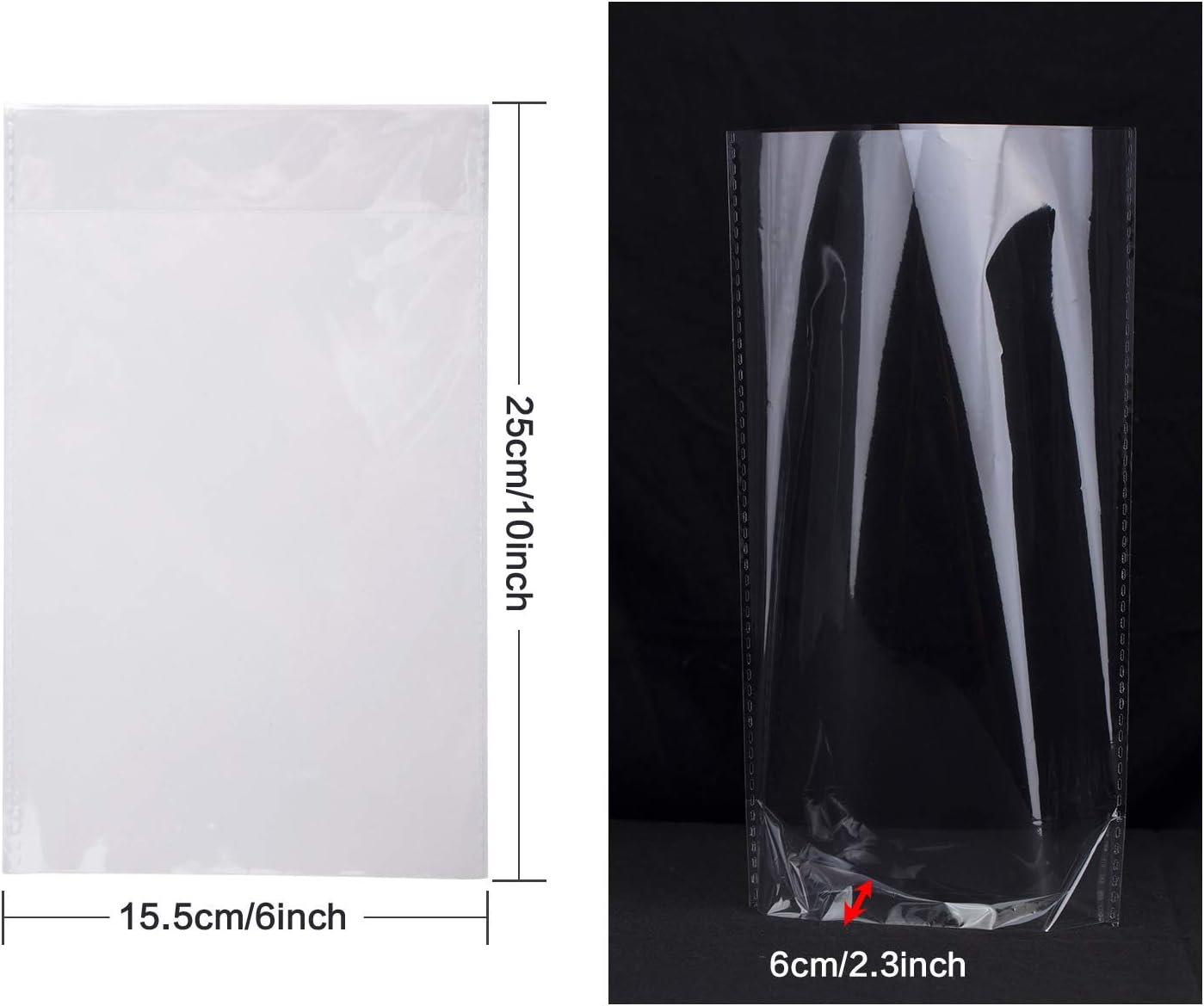 Thumbnail 1 de AUERVO 100 clear cellophane treat bags (6" x 10") with colourful pull bows