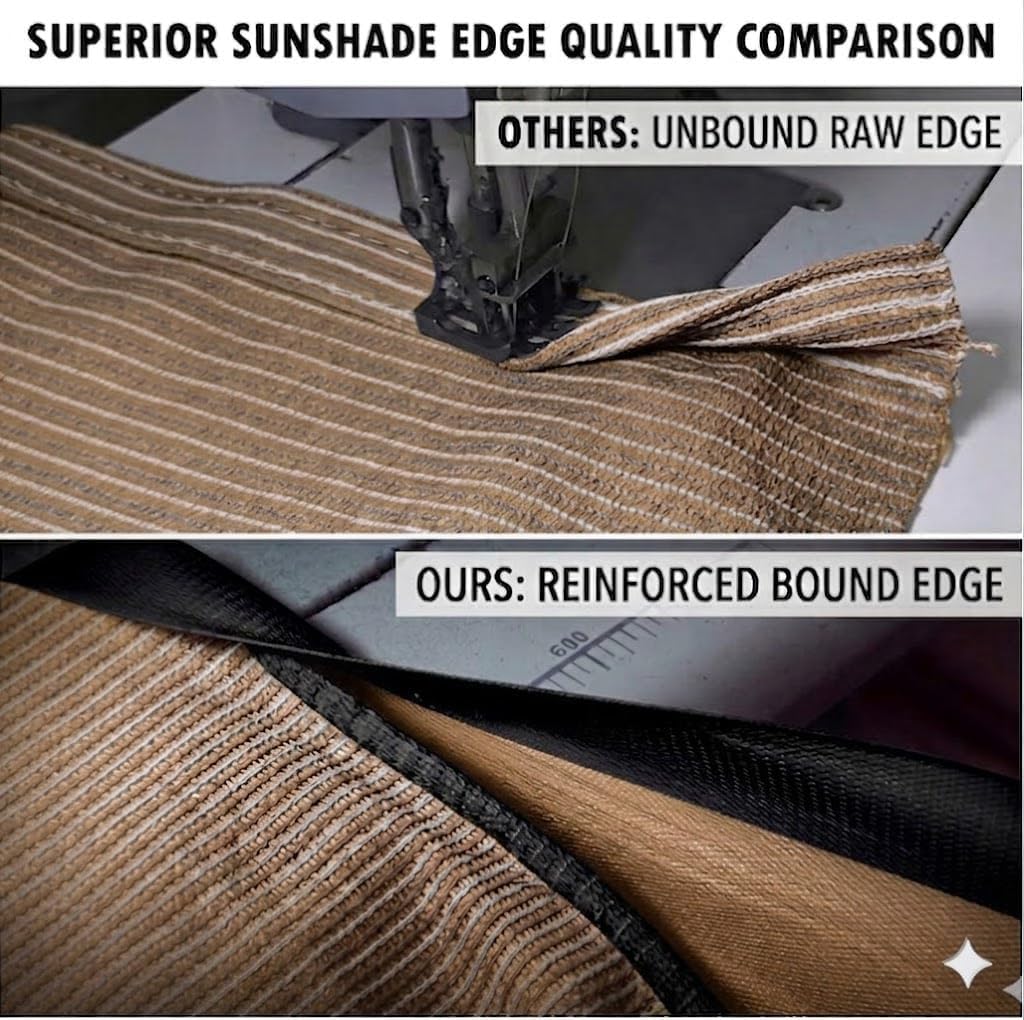 Detalle de EMERIT dacb9f8b-ea07-4241-8622-f58184edd64f Shade Cloth, 8X12 FT Mocha HDPE
