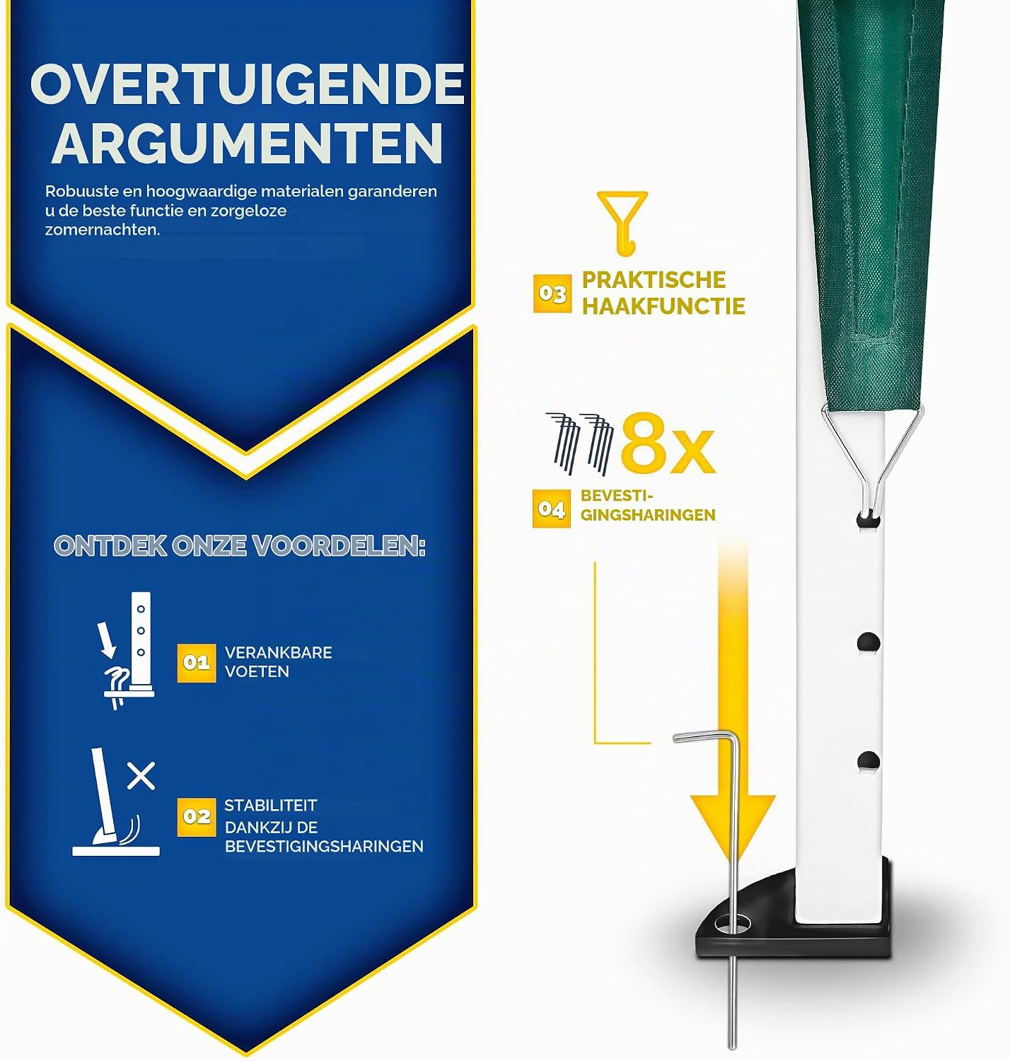 Detalle 2 de tillvex Tuinprieel 3 x 3 m, opvouwbaar met UV-bescherming 50+