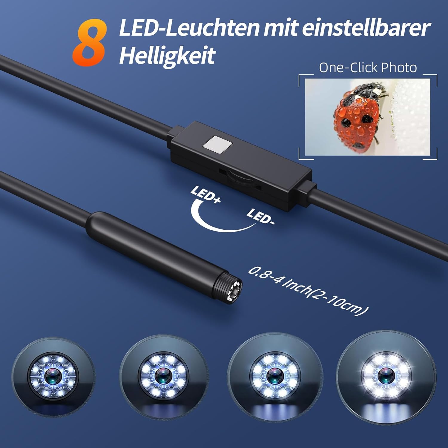 Detalle 2 de Endoskopkamera 1080P HD mit 5 m Kabel
