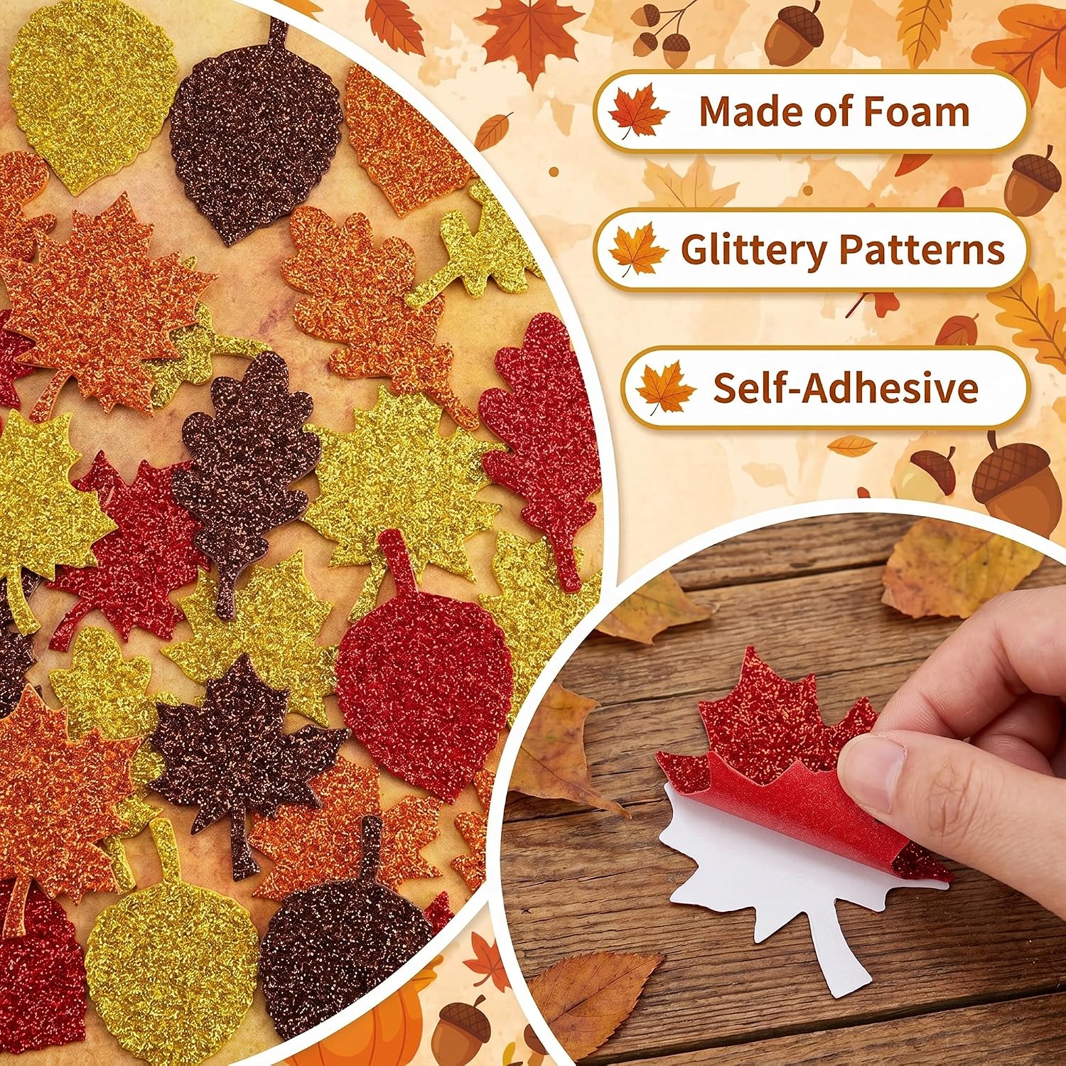 Detalle de Glitter Foam Stickers 138-Piece Set
