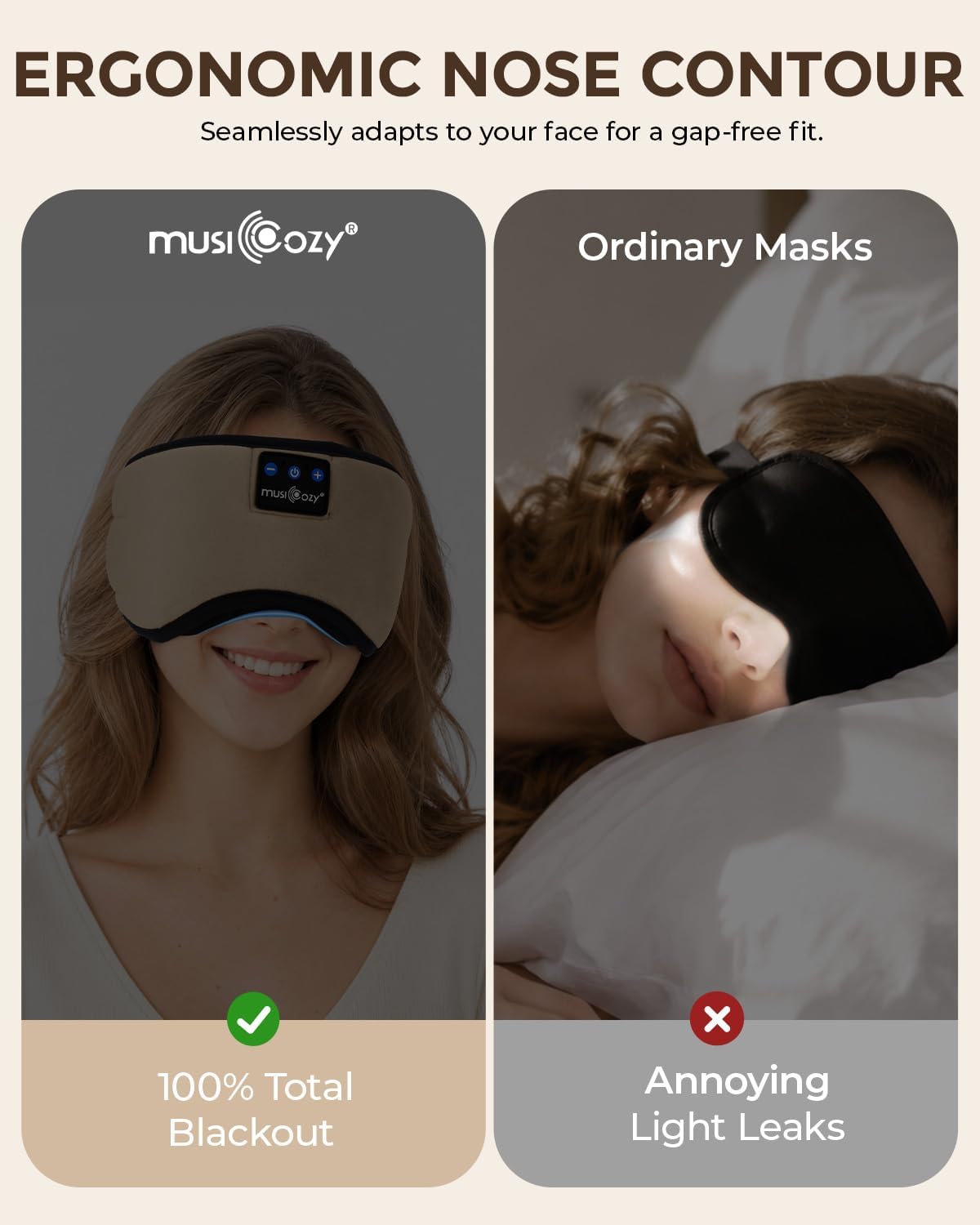 Thumbnail 6 de MUSICOZY Sleep Mask Headphones with Bluetooth 5.4 – 100% Blackout, Ultra-Thin Speakers & 16-Hour Playtime