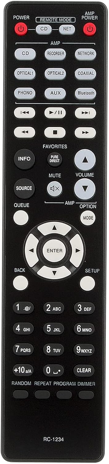 Detalle de ALLIMITY RC-1234 Replaced Remote Control for Denon Integrated Amplifiers (RC1234, PMA-600NE, PMA-1600NE, DCD-600NE)