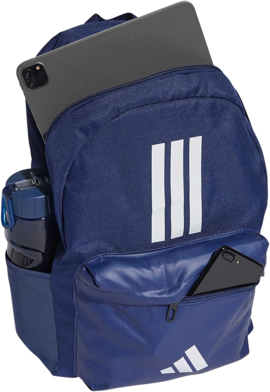 Detalle de adidas Unisex Classic Three Stripes Back To School Backpack – Dark Blue/White, 27.5 L