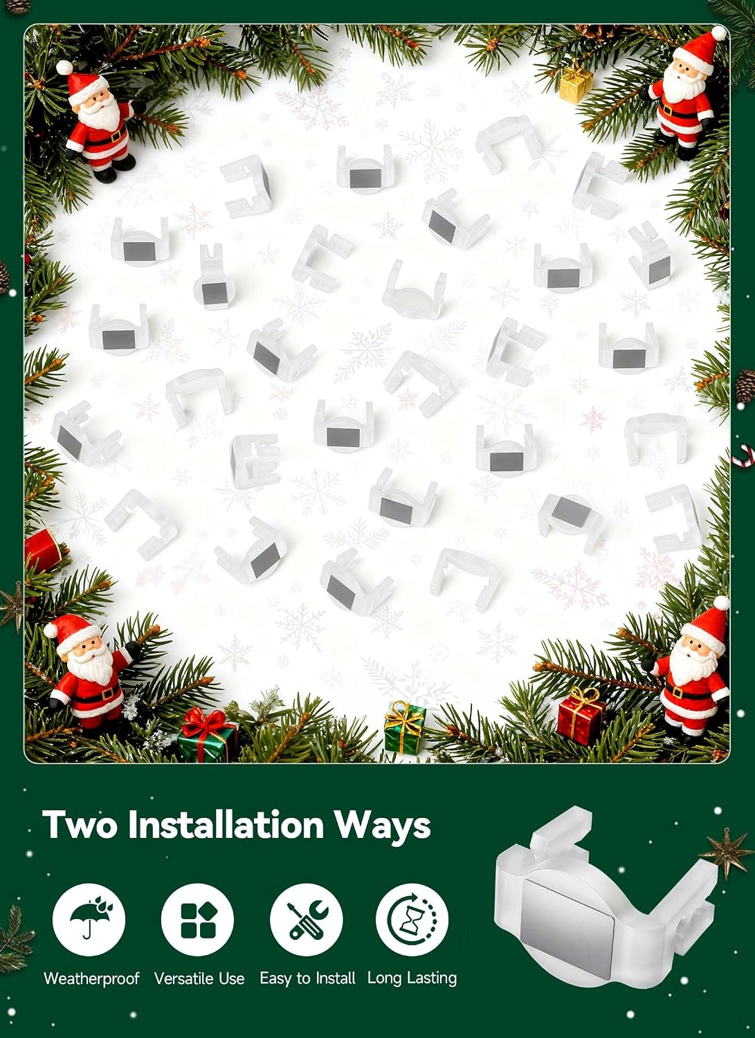 Detalle de Magnetic Christmas Light Clips, 100 Count