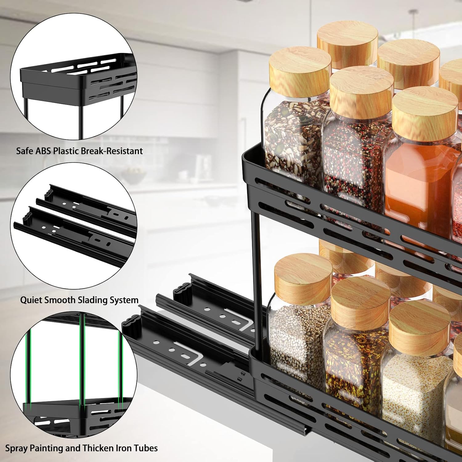 Thumbnail 6 de Pull Out Spice Rack Organizer 2-Tier 3-Pack 12