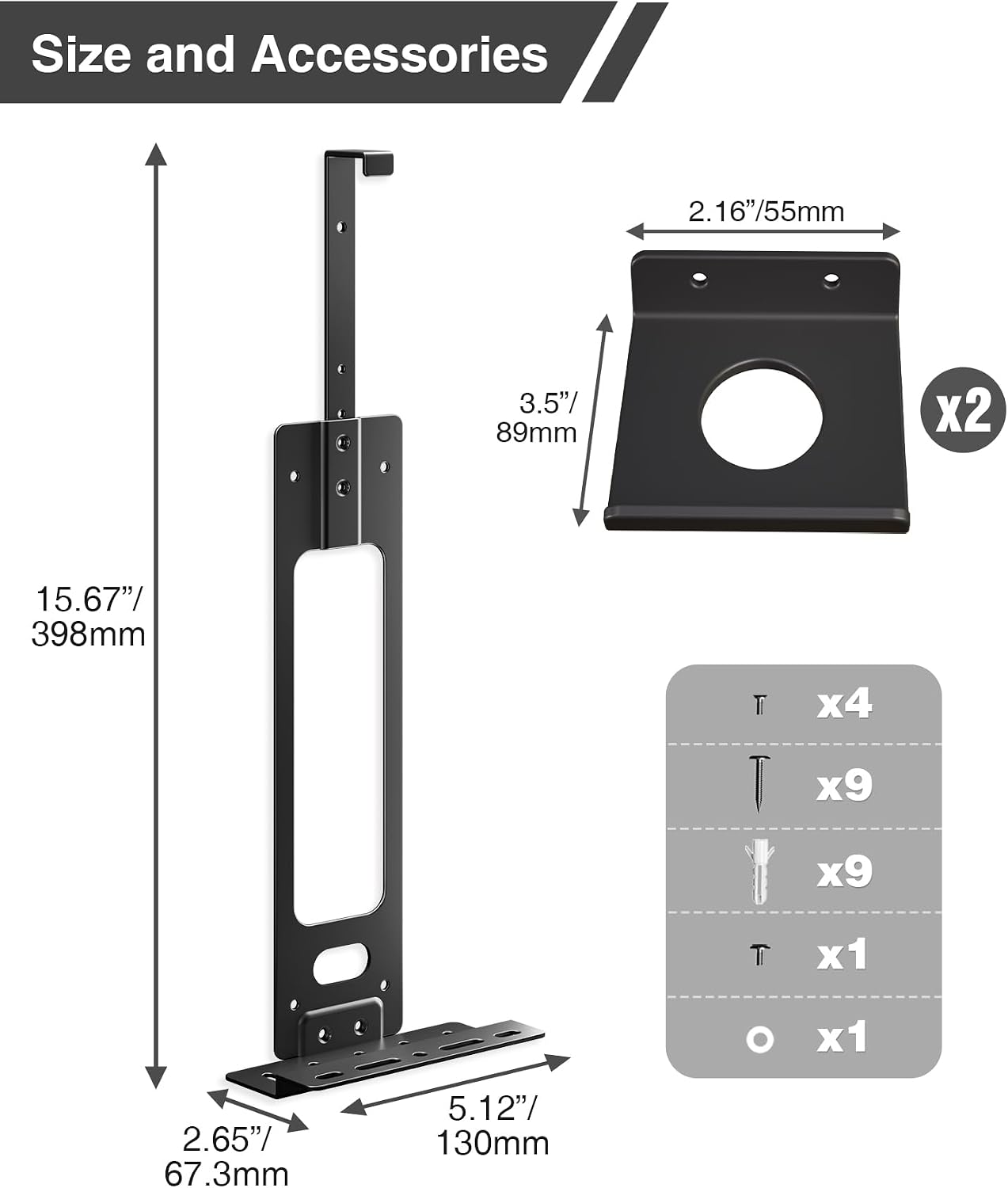 Thumbnail 6 de Upgraded Adjustable Console Holder Wall Mount for PS5 (Black) – PS5 Slim/Pro & Digital Disc Editions