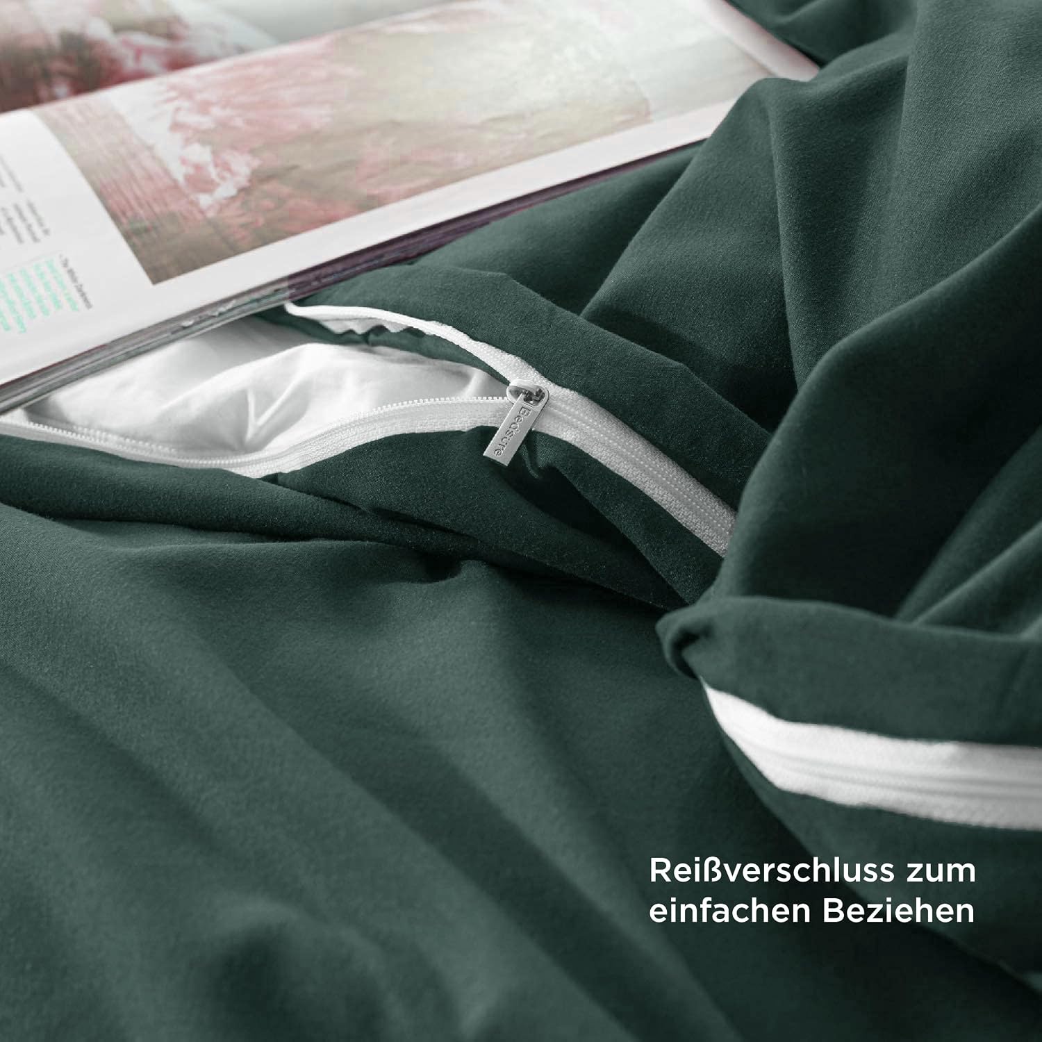 Thumbnail 5 de BEDSURE Bettwäsche Waldgrün 135x200 2-tlg